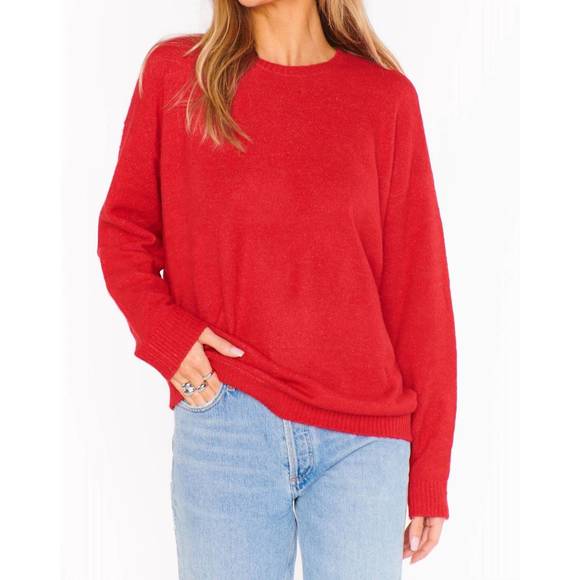 NEW SHOW ME YOUR MUMU feel good sweater in red knit - Picture 1 of 3